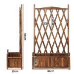 Livsip 2pc Wooden Raised Garden Bed with Trellis 64x28.5x115cm - Image 6
