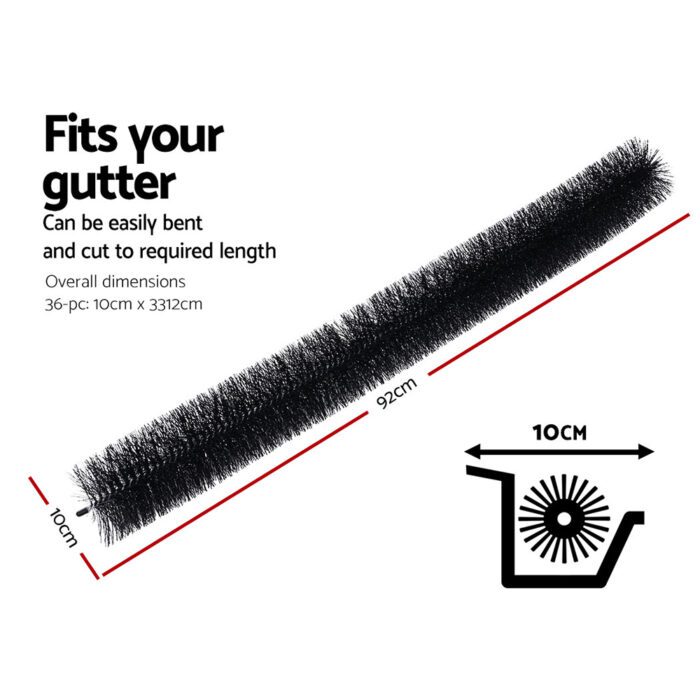Gardeon Gutter Guard Brush 32M 92X10cm 36PCS - Image 2
