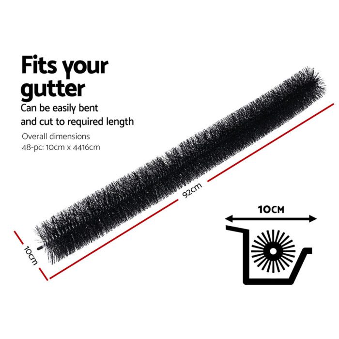 Gardeon Gutter Guard Brush 44M 92X10cm 48PCS - Image 2