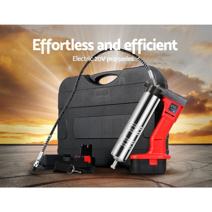 Giantz Grease Gun Cordless 20v 450g 9000PSI 76cm Hose Electric Battery Cartridge - Image 3