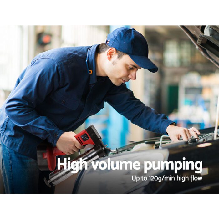 Giantz Grease Gun Cordless 20v 450g 9000PSI 76cm Hose Electric Battery Cartridge - Image 5