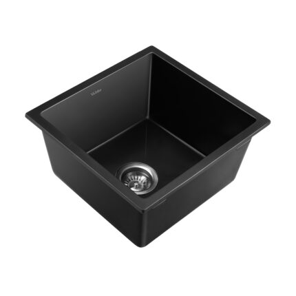 Welba Kitchen Sink 38x38cm Granite Basin Single Bowl Black