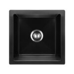 Welba Kitchen Sink 38x38cm Granite Basin Single Bowl Black - Image 4