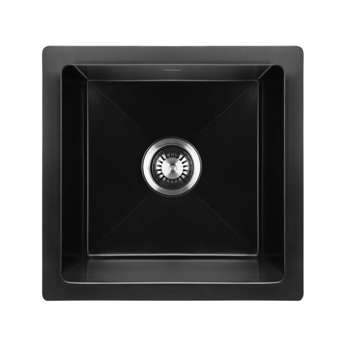 Welba Kitchen Sink 38x38cm Granite Basin Single Bowl Black - Image 4