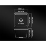 Welba Kitchen Sink 38x38cm Granite Basin Single Bowl Black - Image 3