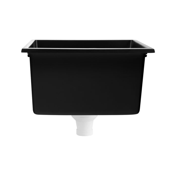 Welba Kitchen Sink 38x38cm Granite Basin Single Bowl Black - Image 7