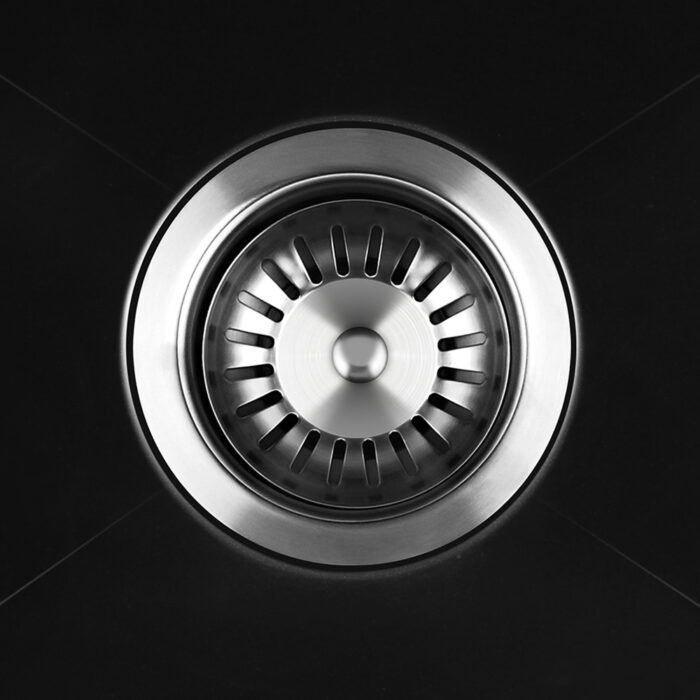 Welba Kitchen Sink 38x38cm Granite Basin Single Bowl Black - Image 5