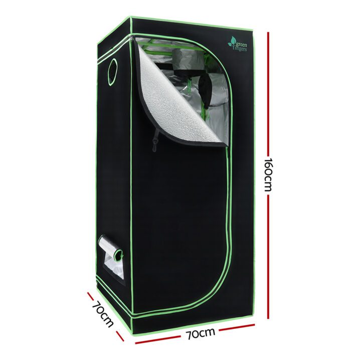 Green Fingers Grow Tent 70x70x160CM 1680D Hydroponics Kit Indoor Plant Room System - Image 2