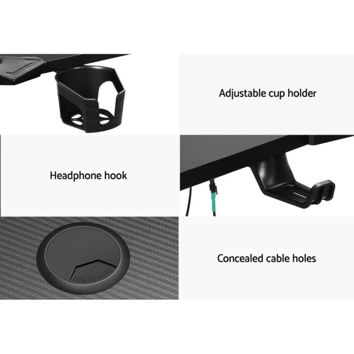 Artiss Gaming Desk Computer Desks LED Light 140CM - Image 6
