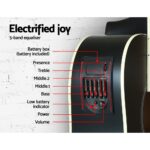 Alpha 41 Inch Acoustic Guitar Equaliser Electric Output Cutaway w/ Stand Black - Image 4