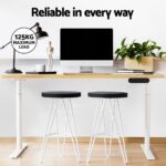 Artiss Standing Desk Motorised Electric Dual Motor 140CM White Oak - Image 6