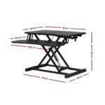 Artiss Standing Desk Riser Height Adjustable Black 80CM - Image 2