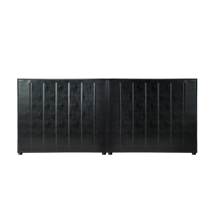 Oikiture Bed Frame Headboard Double Queen King Bedhead Black Leather - Image 5
