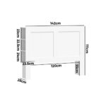 Oikiture Bed Head with Shelves Double Size White - Image 2
