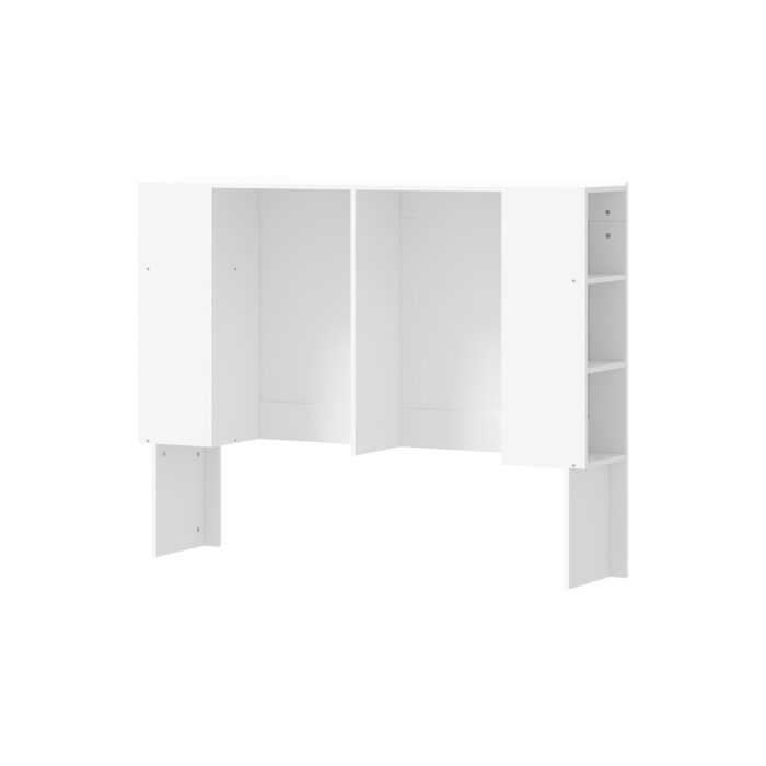 Oikiture Bed Head with Shelves Double Size White - Image 3