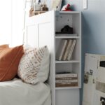 Oikiture Bed Head with Shelves Double Size White - Image 8