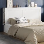 Oikiture Bed Head with Shelves King Size White - Image 10