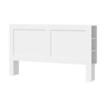 Oikiture Bed Head with Shelves King Size White - Image 7