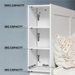 Oikiture Bed Head with Shelves King Size White - Image 5
