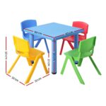 Keezi 5PCS Kids Table and Chairs Set Children Study Desk Furniture Plastic 4 Chairs - Image 2