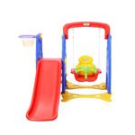 Keezi Kids Slide Swing Set Basketball Hoop Outdoor Playground Toys 120cm Blue - Image 3