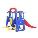 Keezi Kids Slide Swing Set Basketball Hoop Outdoor Playground Toys 120cm Blue - Image 4