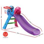 Keezi Kids Slide Set Basketball Hoop Indoor Outdoor Playground Toys 100cm Blue - Image 2