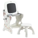 Keezi Kids Table and Chair Set 2 in 1 Easel Desk Stool w/ LCD Writing Tablet