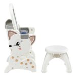 Keezi Kids Table and Chair Set 2 in 1 Easel Desk Stool w/ LCD Writing Tablet - Image 3