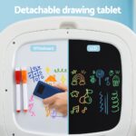 Keezi Kids Table and Chair Set 2 in 1 Easel Desk Stool w/ LCD Writing Tablet - Image 5