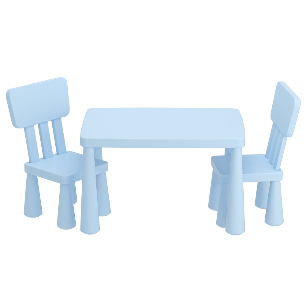 KTC-V-SQA-PL-BL-202503041104-00 1 Keezi Kids Table and 2 Chairs Set Blue - Image 1