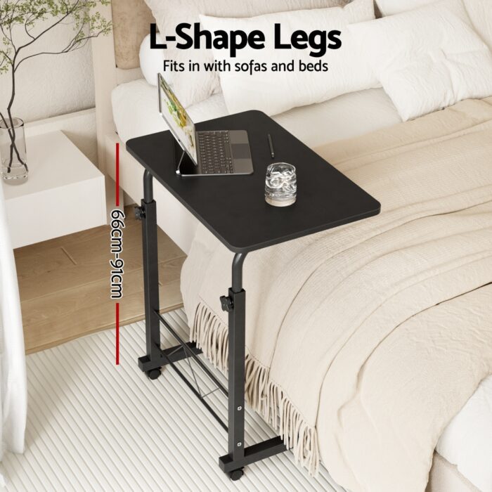 Artiss Laptop Desk Table Adjustable 60CM Black - Image 4