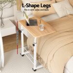 Artiss Laptop Desk Table Adjustable 60CM Light Wood - Image 4