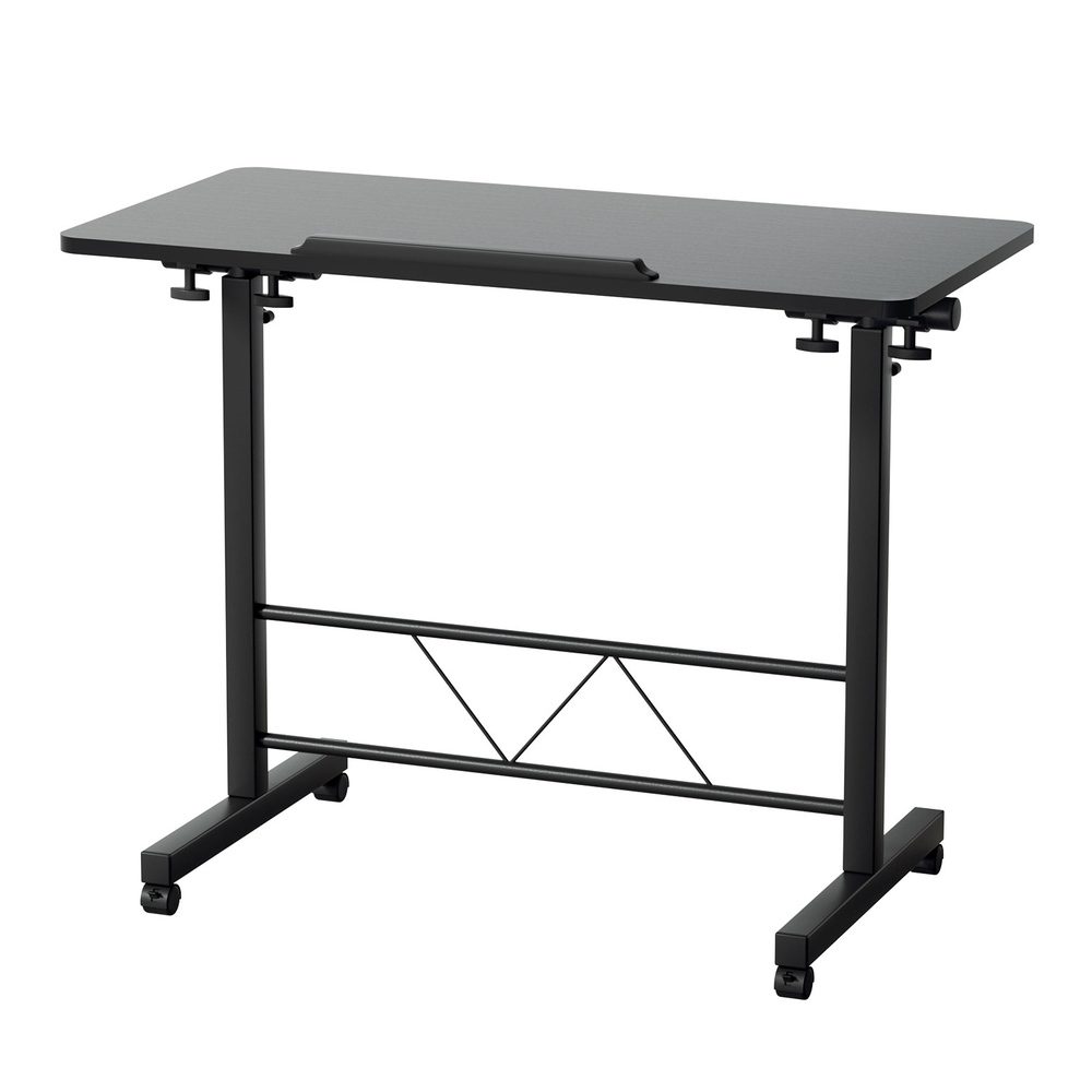 LA-DESK-80T-BK-150690-00 Artiss Laptop Desk Table Height Adjustable Wooden Bed Side Tables 80CM Black - Image 1
