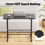 Artiss Laptop Desk Table Height Adjustable Wooden Bed Side Tables 80CM Black - Image 5