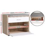 Artiss Shoe Rack Cabinet Bench 8 Pairs White Niva - Image 2