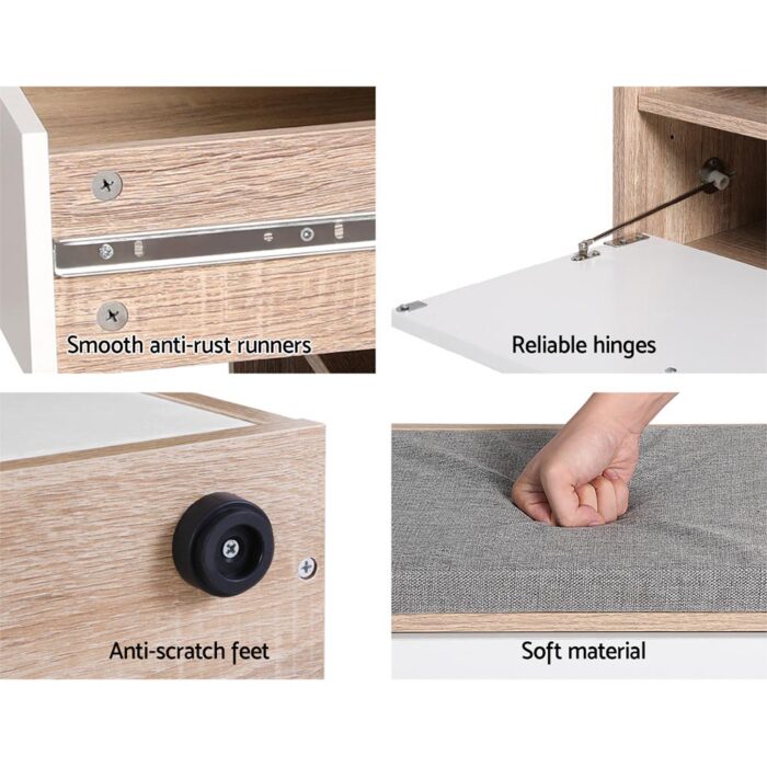 Artiss Shoe Rack Cabinet Bench 8 Pairs White Niva - Image 6