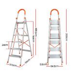 Giantz 6 Step Ladder Multi-Purpose Folding Aluminium Light Weight Non Slip Platform - Image 2