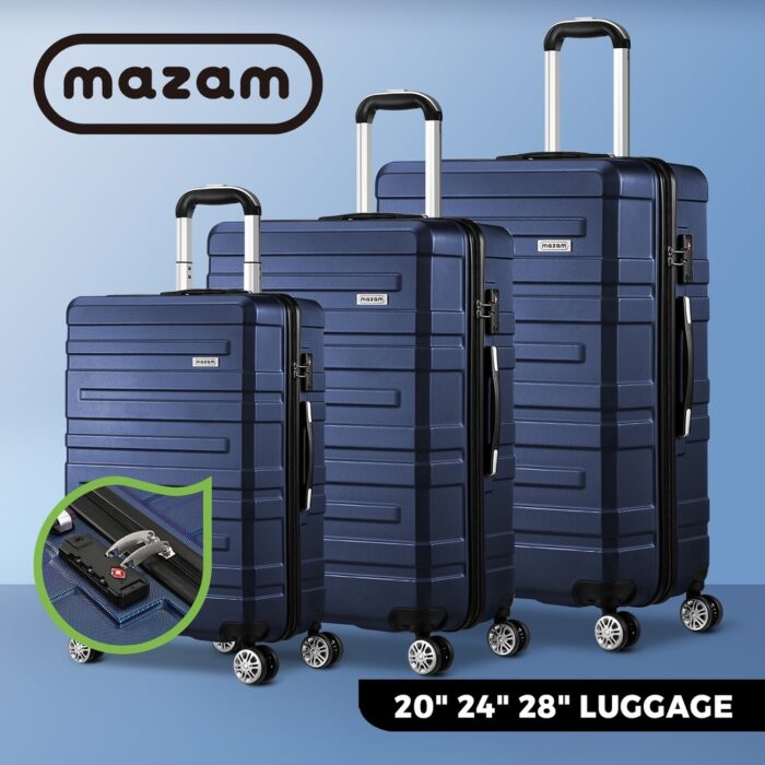 Mazam 3PCS Luggage Set TSA Lock Hard Case Navy - Image 4