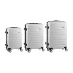 Mazam 3PCS Luggage Set TSA Lock Hard Case Silver
