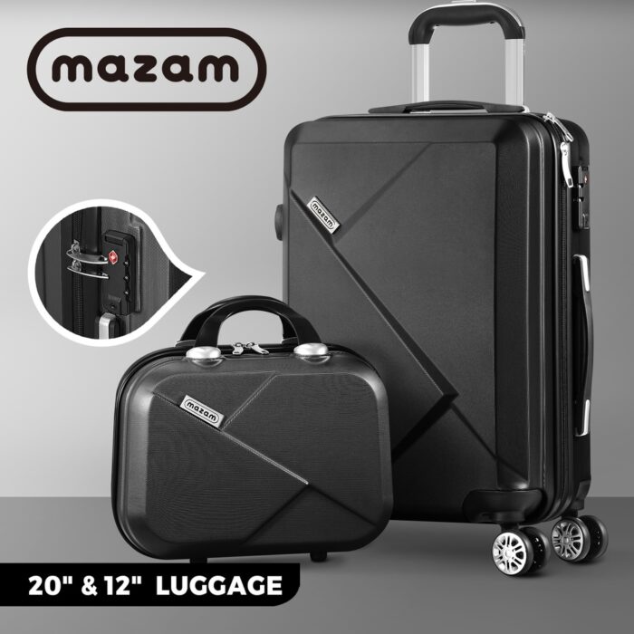Mazam 2PCS Luggage Set TSA Lock Hard Case Black - Image 3