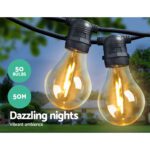 50m LED Festoon String Lights Outdoor Christmas Decorations Wedding Garden Party - Image 3