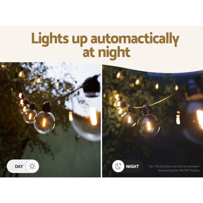 17m Solar Festoon Lights Outdoor LED String Light Wedding Christmas Party - Image 5
