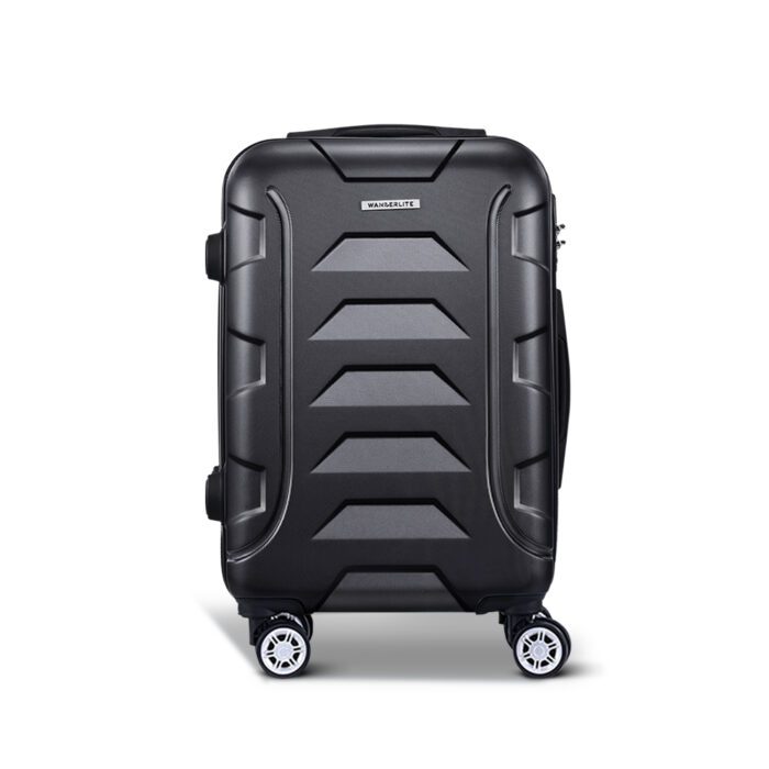 Wanderlite 20 Inch Luggage with Zipper Lock Travel Suitcase Carry On Hard Shell Luggage Case Black - Image 3