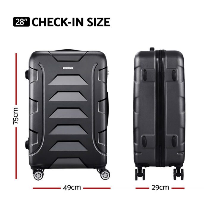 Wanderlite 28 Inch Luggage with TSA Lock Spinner Travel Suitcase Carry On Hard Shell Luggage Case Black - Image 6