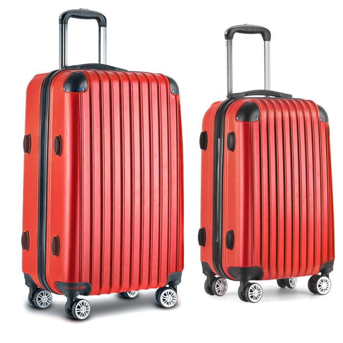 Wanderlite 20-28 Inch Luggage 2Set with TSA Lock Spinner Carry On Hard Shell Travel Suitcase Luggage Case Red - Image 3