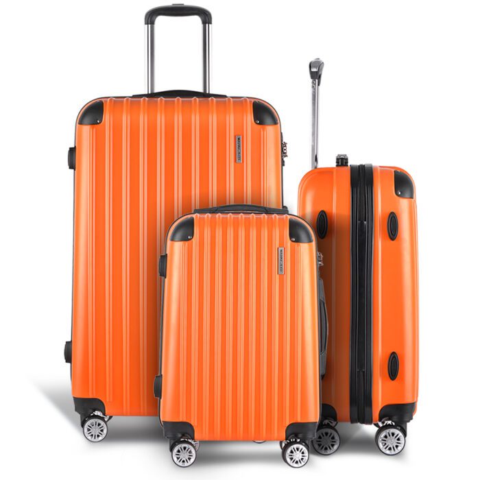 Wanderlite 20-24-28 Inch Luggage 3Set with TSA Lock Spinner Carry On Hard Shell Travel Suitcase Luggage Case Orange - Image 3