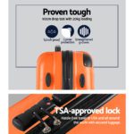 Wanderlite 20-24-28 Inch Luggage 3Set with TSA Lock Spinner Carry On Hard Shell Travel Suitcase Luggage Case Orange - Image 4