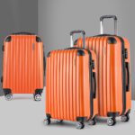 Wanderlite 20-24-28 Inch Luggage 3Set with TSA Lock Spinner Carry On Hard Shell Travel Suitcase Luggage Case Orange