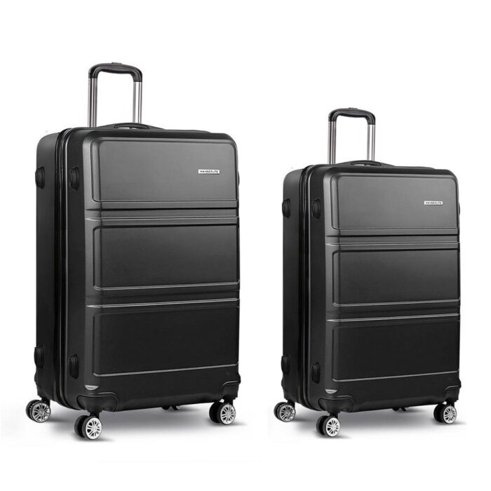 Wanderlite 2Set 20-28 Inch Luggage with TSA Lock Spinner Travel Suitcase Carry On Hard Shell Luggage Case Black - Image 3